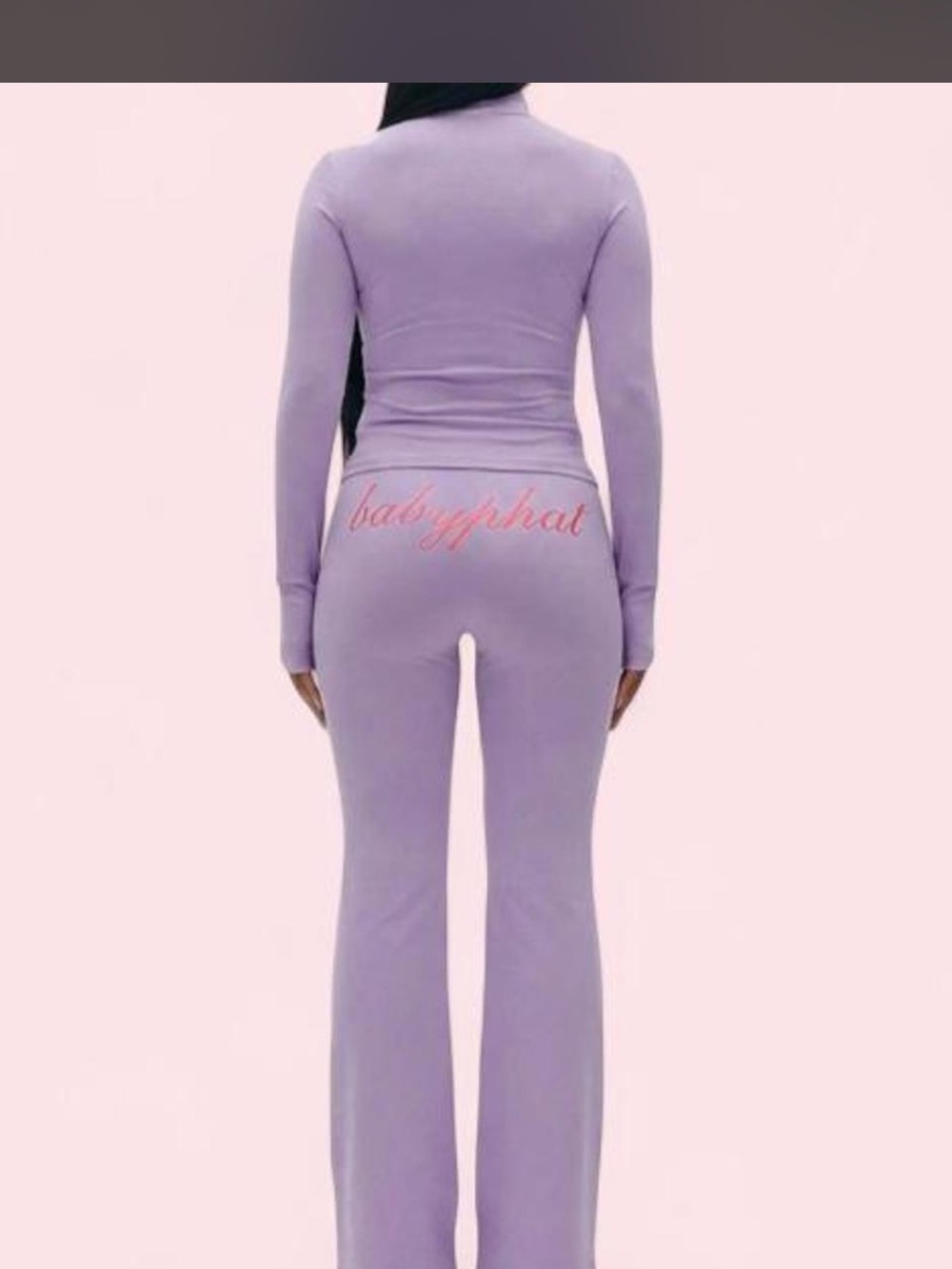 Baby Phat Lavender Flared Pants with Script Logo